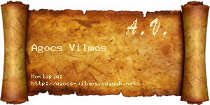 Agocs Vilmos névjegykártya
