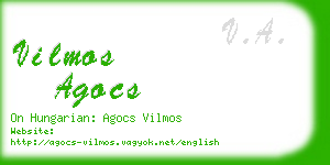 vilmos agocs business card